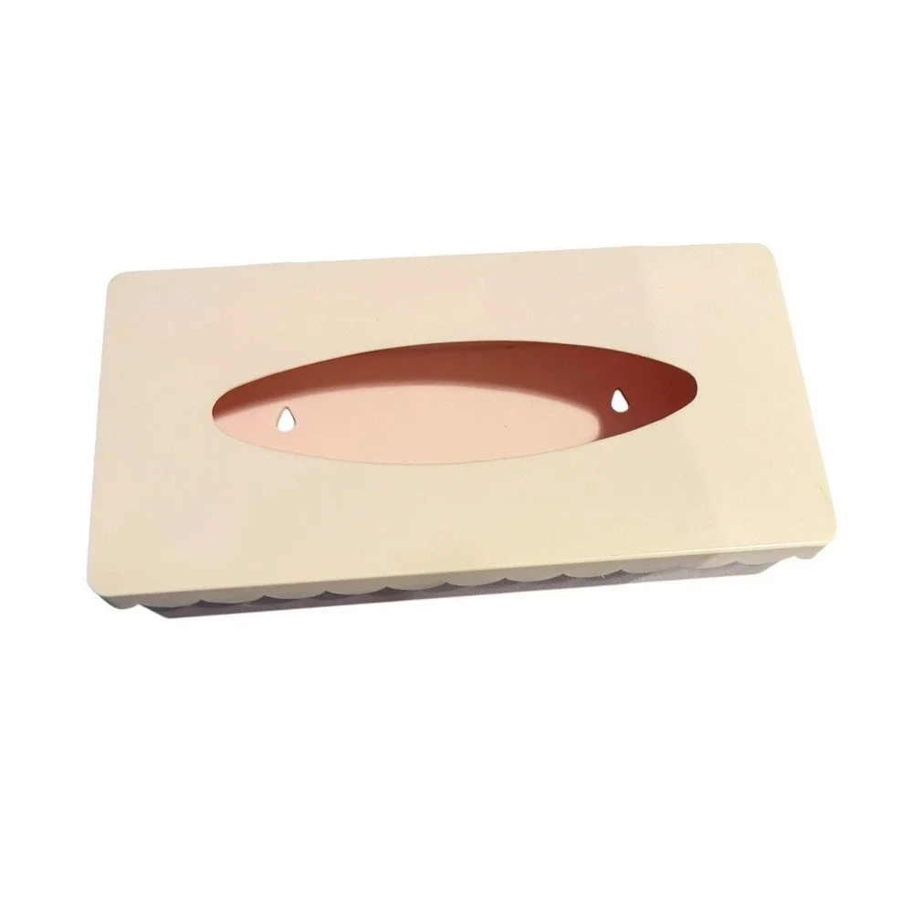 Vintage Pink Tissue Box Holder Scalloped Edge Plastic Box Bathroom
